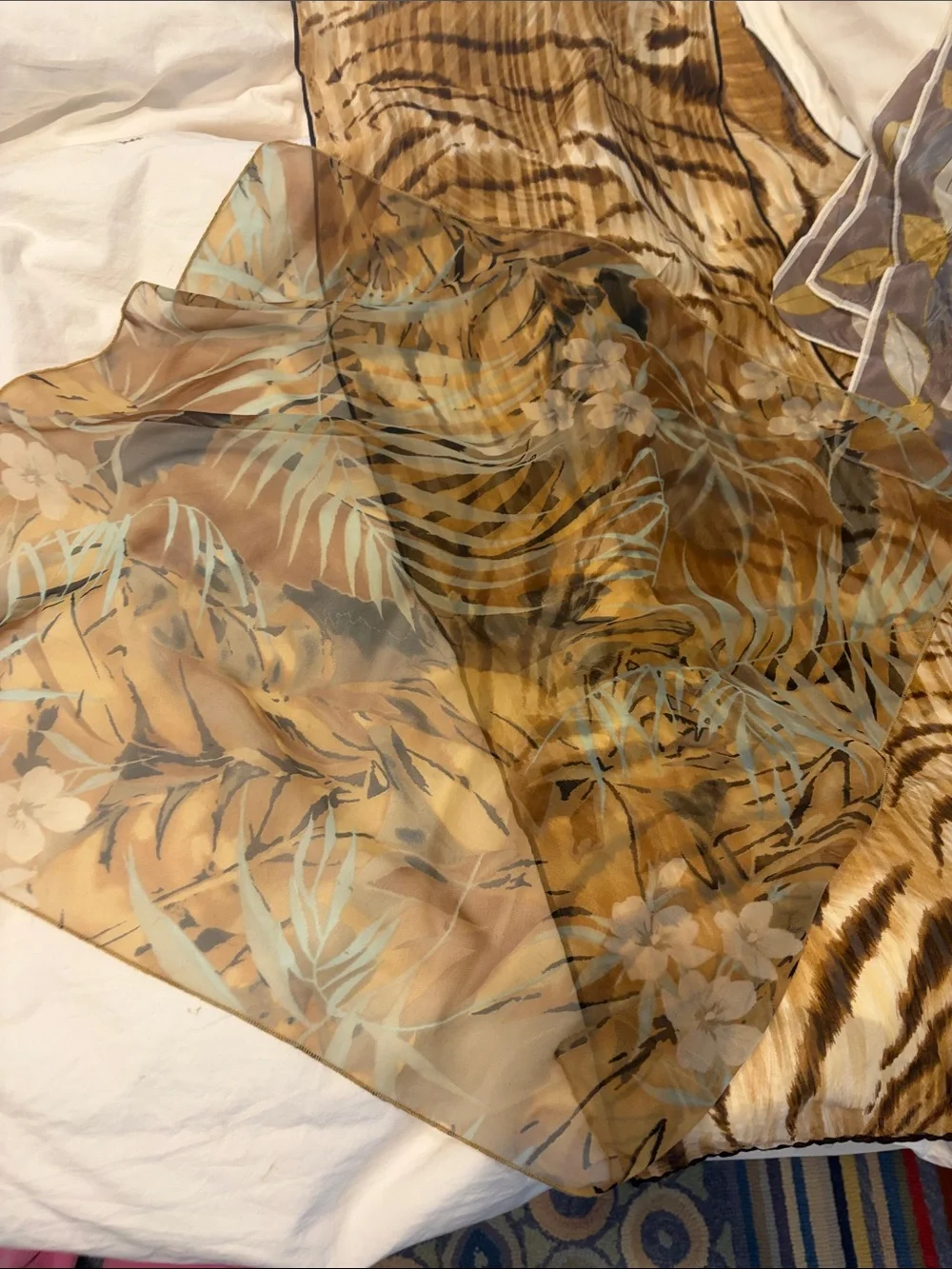 Assorted Sheer Scarves - Neutral & Earth Tone Prints